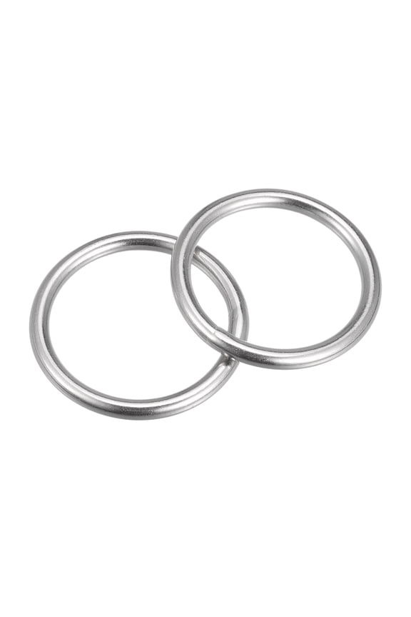 316 Stainless Steel Round Ring 40mm ID 5mm Thick 2 Pack