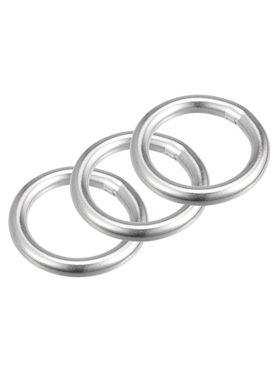 316 Stainless Steel Round Ring 40mm ID 8mm Thick 3 Pack