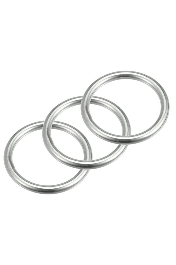 316 Stainless Steel Round Ring 45mm ID 6mm Thick 3 Pack