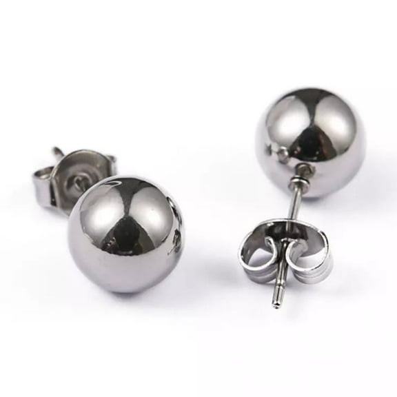 316 Stainless Steel Stud Earrings Hypoallergenic Earrings Silver 18X8Mm Z395