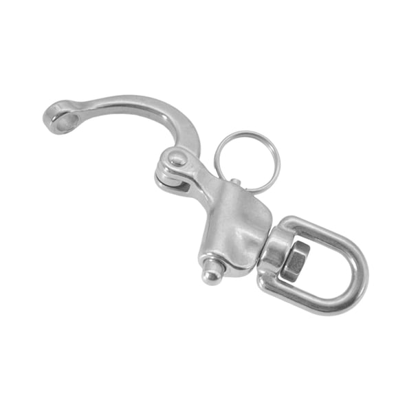 316 Stainless Steel Swivel Eye Snap Shackle - Quick Release Bail Rigging Hardware for Sailboat Halyards, Marine Spinnaker Rings