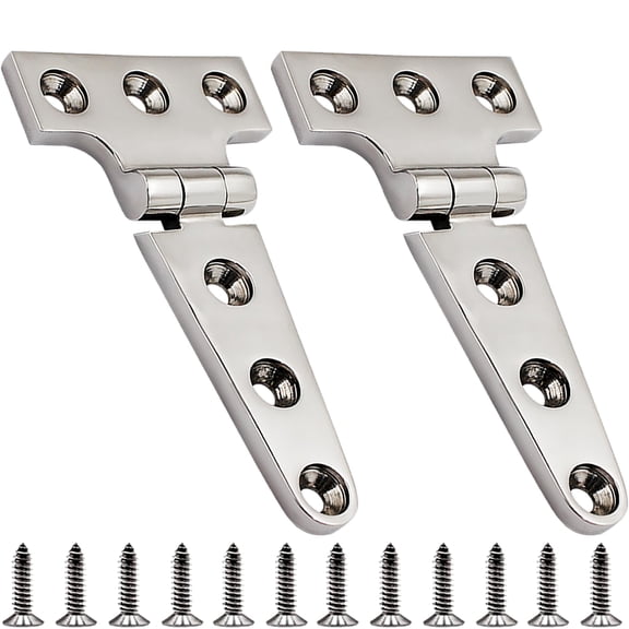 316 Stainless Steel T Hinges Marine Grade 4'' x 2" Heavy Duty Boat Hatch Hinge (100 mm X 54 mm) 2 Pack Casting Cabinet with Screws