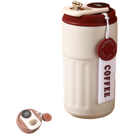 316 Stainless Steel Travel Mug with Temperature Display,450ml Portable Stainless Steel Thermos Mug with Leak-proof Lid, Suitable for Travel, Office, and Business Trips