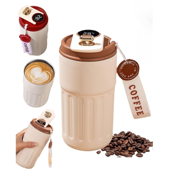 316 Stainless Steel Travel Mug with Temperature Display, Portable Leak Proof Vacuum Insulated Water Bottle,Thermal Coffee Cup,Keep Drinks Hot or Cold for Hours