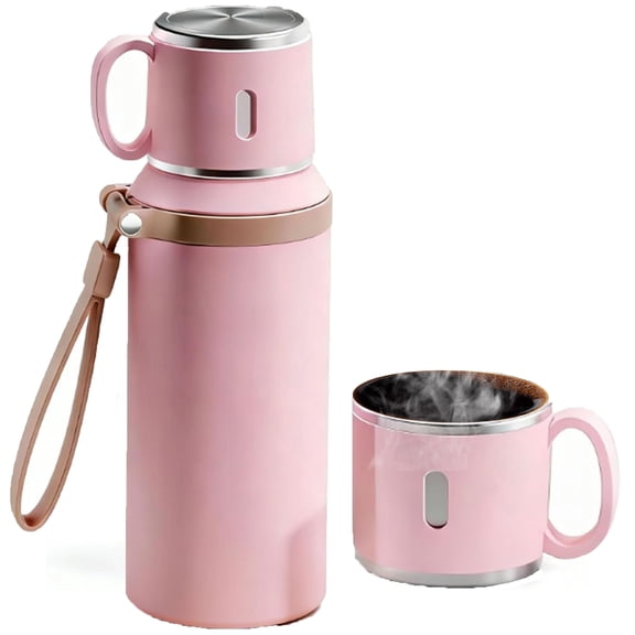 316 Stainless Steel Vacuum-Insulated Bottle with Lidded Cup – Wide Mouth Leak-Proof Portable, 24H Cold/12H Hot Retention for Travel, Gym & School