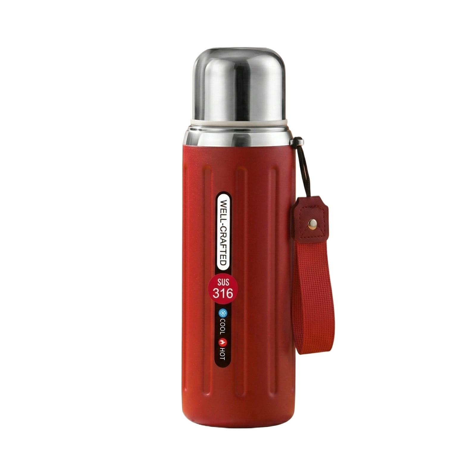 316 Stainless Steel Water Bottle, Insulated Stainless Steel Water Bottle, 27Oz, Leak Proof, Tea Infuser, Red, Portable Carry Strap, Reusable Thermal Drinking, Outdoor Sports, 1 Pc