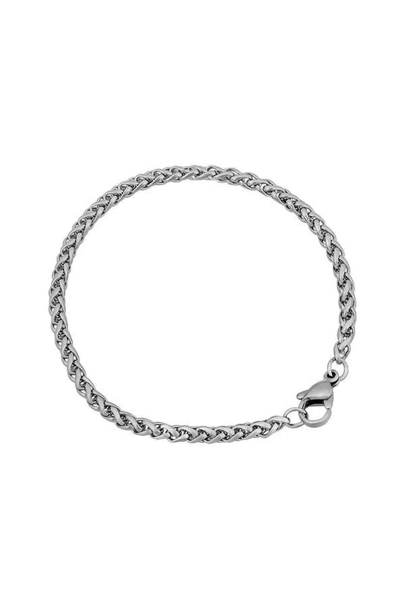 316 Stainless Steel Wheat Bracelet Lobster Silver 6.7" 7" 7.4" Inch 3Mm Z187