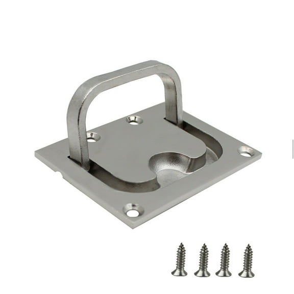 316 Stainless Steel for Hatch Pull Flush Lift Boat Ring Hatches Pull Handle with Mount Screws for Boat Deck for Hatch Ha