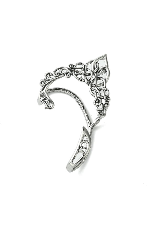 316 Surgical Stainless Steel Cuff Earrings Fairy Ears Left Silver 64x52mm