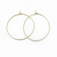 thumbnail image 1 of 316 Surgical Stainless Steel Hoop Earrings Ring Real 18K golden Plated 21 Gauge 35x0.7mm, 1 of 2