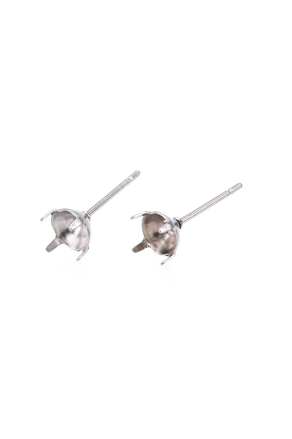316 Surgical Stainless Steel Stud Earring Setting Fit for Rhinestone Stainless Steel Color Fit for 4.5mm Rhinestone 13.5x5mm