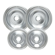 COZZIVITA Kenmore Chrome Drip Pans Replacement Burner Pans 6 and 8 Inch, Set of Four