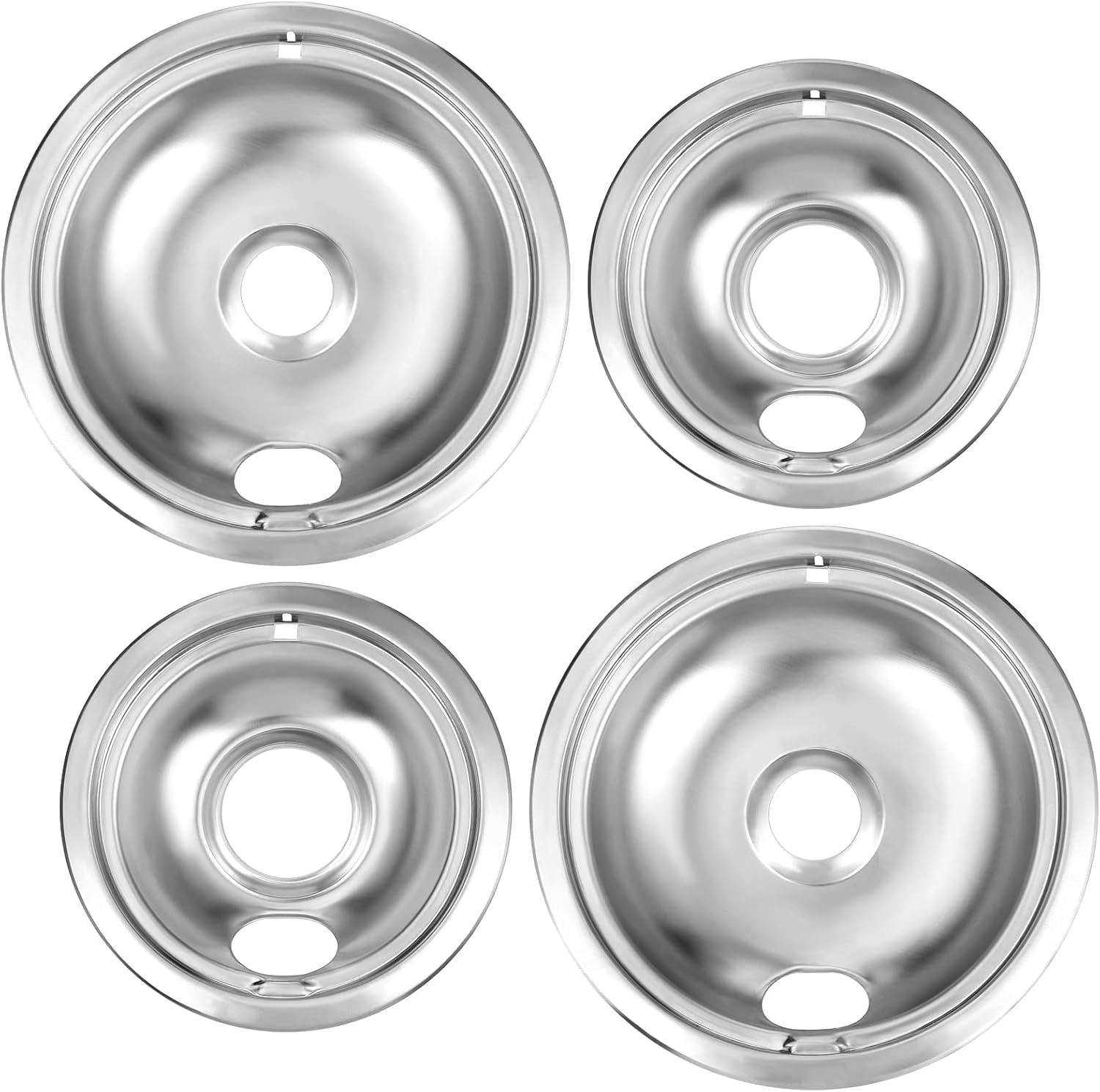 COZZIVITA 316048413 and 316048414 Stove Burner Drip Pans for Electric Stove Top - Perfectly Fit Frigidaire Kenmore Electric Range -Thickening to Prevent Bending and Rust - Include 2 x 6 in, 2 x 8 in