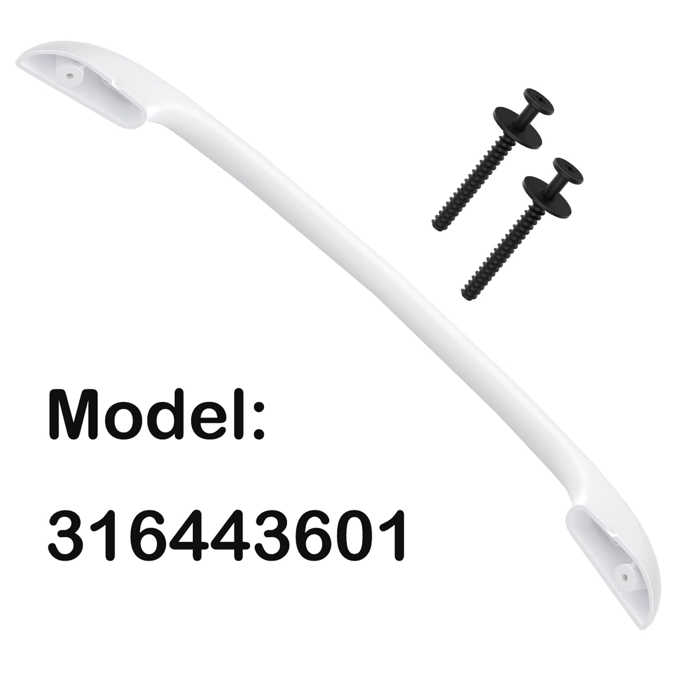 316443601 Oven Door Handle Replacement Compatible with Frigidaire Kenmore Electrolux Electric Range Oven Stove, 2 Pack 316433300 Oven Door Handle Screws