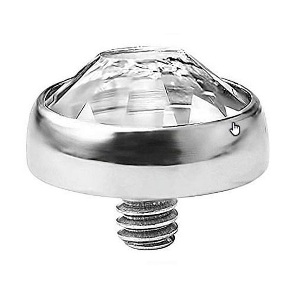 316L Internally Threaded Surgical Steel Gem Set Flat Bottom Dome for Anchors 14g 4mm Dermal top HO1552