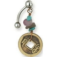 thumbnail image 1 of 316L SRG GR SSTL 14G 7/16in. Turq Stones & Coin Belly Dangle Stainless Steel, 1 of 2