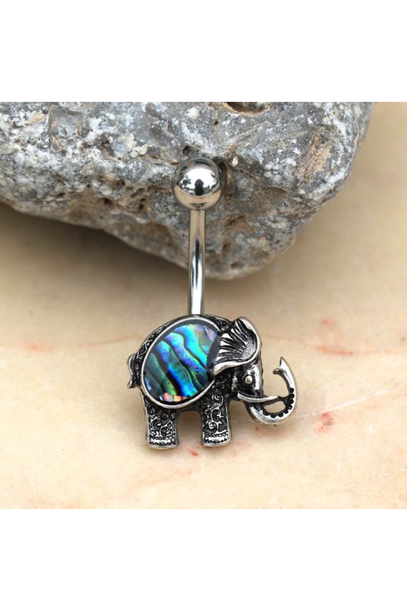 316L Stainless Steel Abalone Shell Elephant Navel Ring