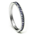 thumbnail image 1 of 316L Stainless Steel Alexandrite Lavender Cubic Zirconia CZ Eternity Wedding 3MM Band Ring Sz 4, 1 of 1