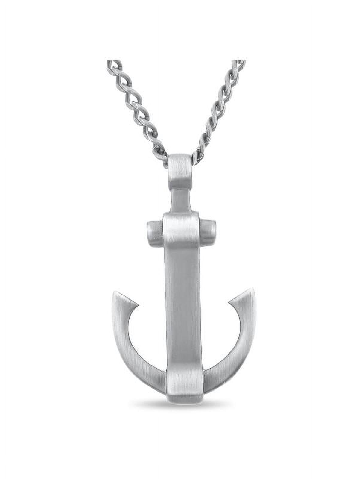 316L Stainless Steel Anchor Necklace 24 inches