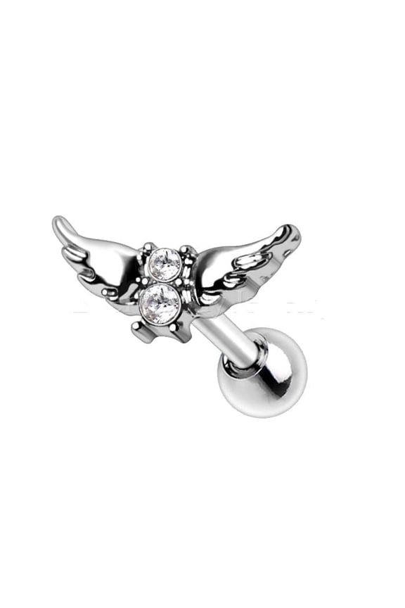 Angel Wings Cuff Multicolor Earrings, Silvertone, 1 Count per Pack