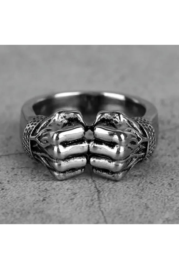 316L Stainless Steel Angry Fist Power Man Men Rings Punk Rock Hip Hop Creativity