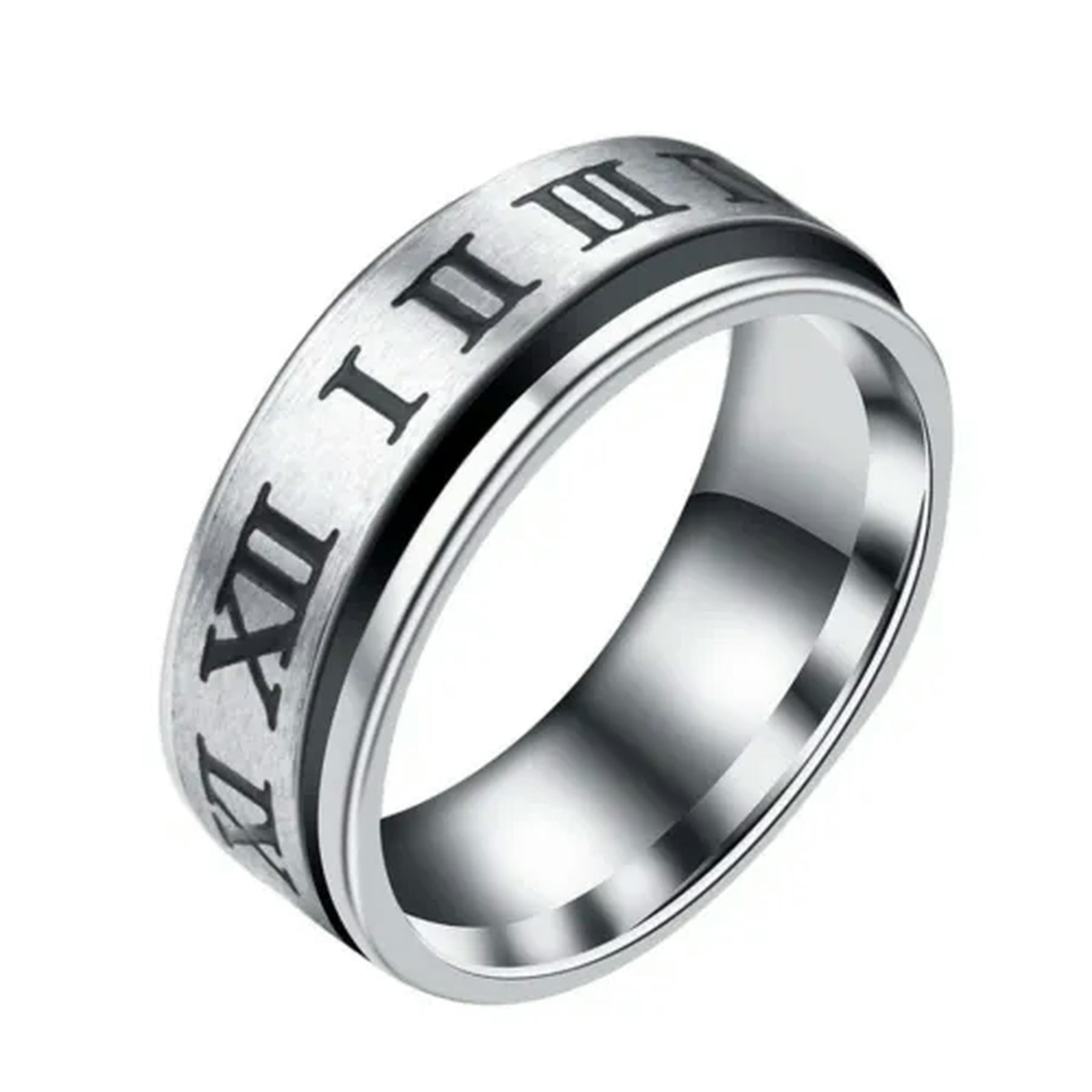 Roman numeral spinner ring hot sale