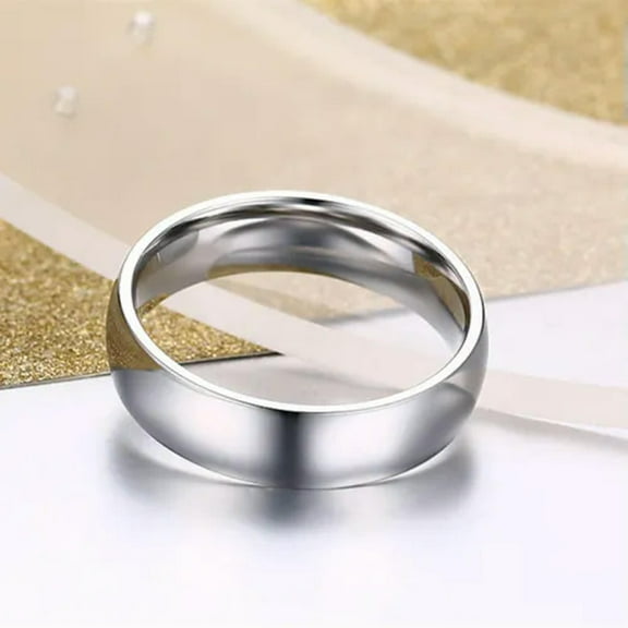 316L Stainless Steel Band Rings Men's/Women's 6mm Blue/Gold/Black Ring Size 4-15