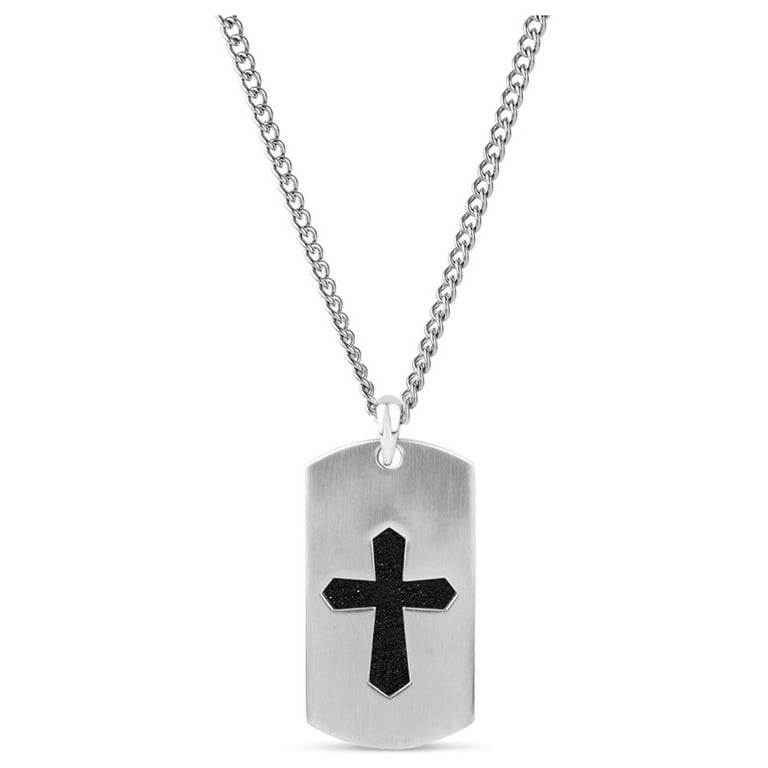 Cross dog tag pendant hot sale