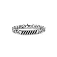 thumbnail image 1 of 316L Stainless Steel Carbon Fiber Sectioned Center ID Bracelet, 8.5", 1 of 1