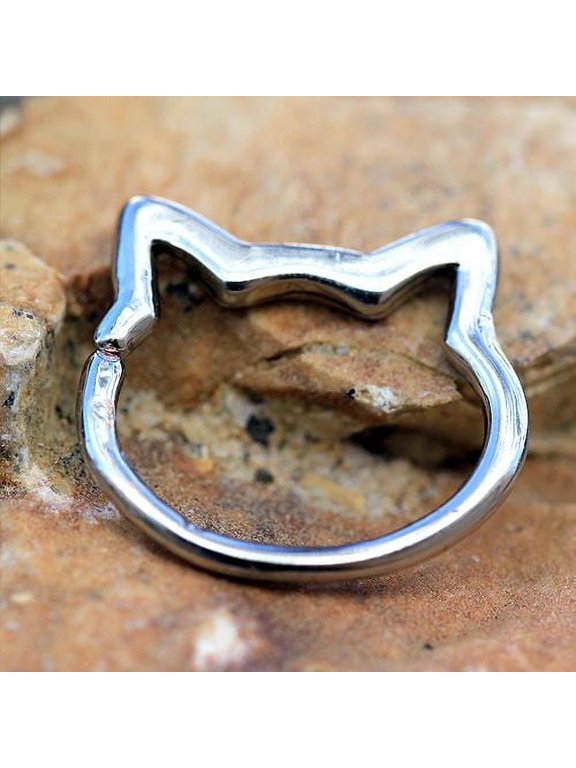316L Stainless Steel Cat Seamless Ring / Cartilage Earring