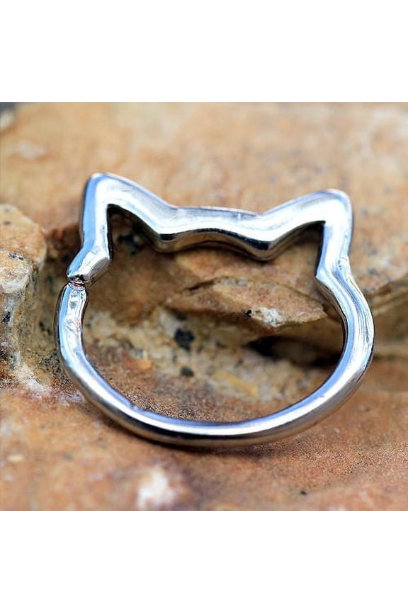 316L Stainless Steel Cat Seamless Ring / Cartilage Earring