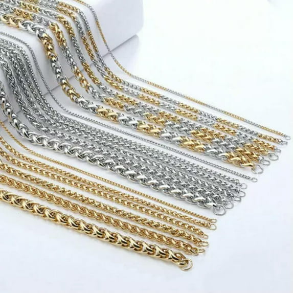 316L Stainless Steel Choker Men's Necklace Women Bracelet Fashion Jewelry 8"-36"