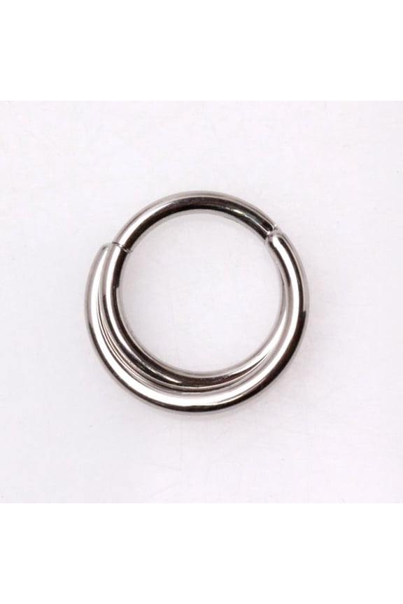 316L Stainless Steel Criss-Cross Hinged Clicker Ring