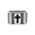 thumbnail image 1 of 316L Stainless Steel Cubic Zirconia Cross Ring Size 10, 1 of 2