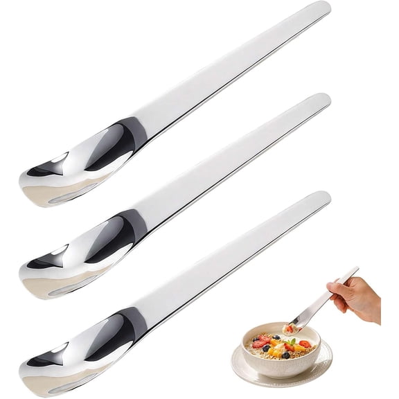 316L Stainless Steel Dessert Spoon, Long Handle Ice Cream Yogurt Spoon, One-Piece Seamless Deep Bowl, Mirror Polished Non-Slip Handle, Kitchen Tableware Set (k)