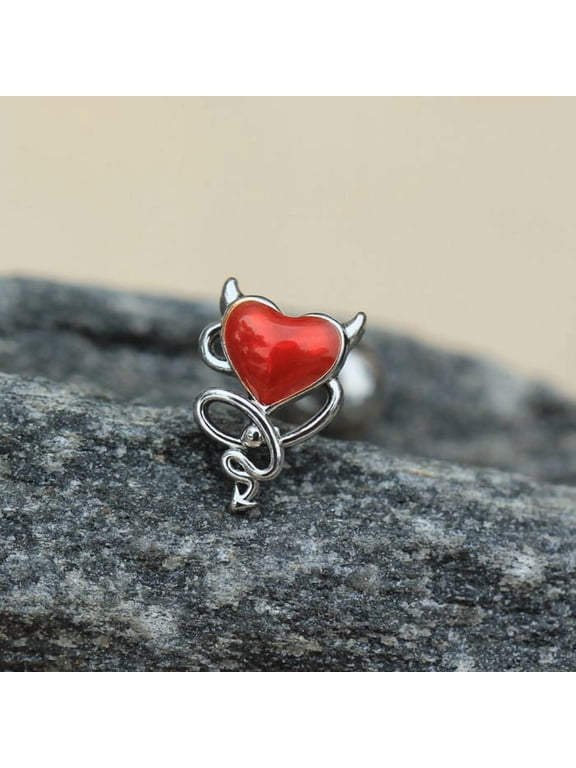 316L Stainless Steel Devil's Heart Cartilage Earring