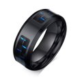 thumbnail image 1 of 316L Stainless Steel Gold Black Silver Band 8MM Mens Carbon Fiber Ring Size 7-12, 1 of 7