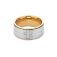 thumbnail image 1 of 316L Stainless Steel Gold Plated IP 2-Tone White CZ Cross Ring Size 10, 1 of 2