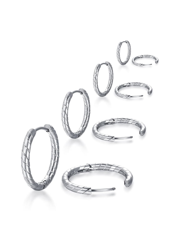 316L Stainless Steel Hoop Earrings Hypoallergenic Huggie Earring Cartilage Helix Hinged Sleeper Earrings for Men Women