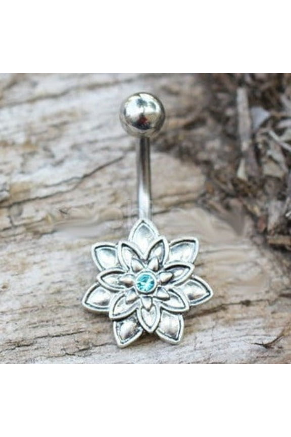 316L Stainless Steel Lotus Flower Navel Ring