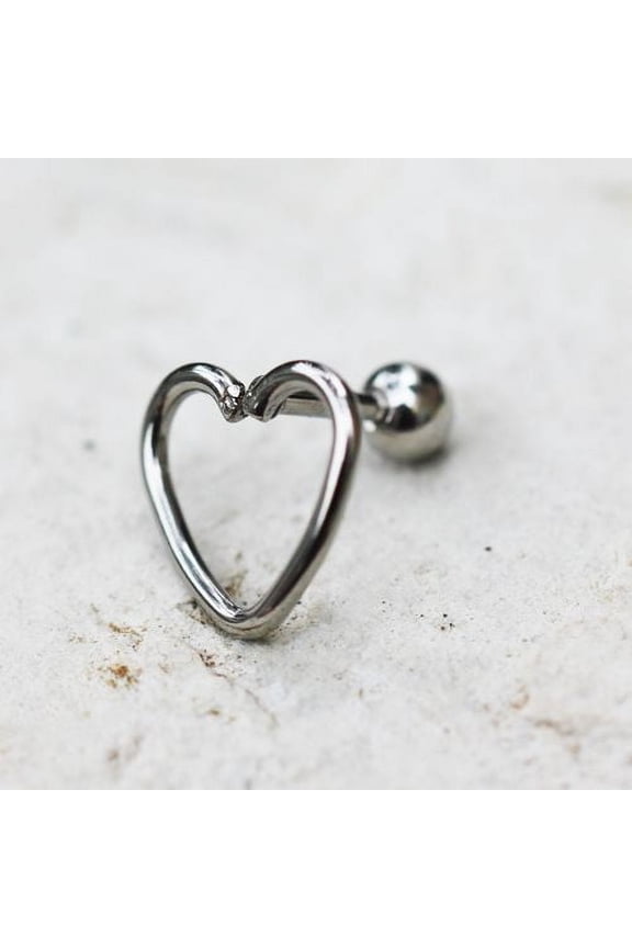 316L Stainless Steel Love Struck Heart Cartilage Earring