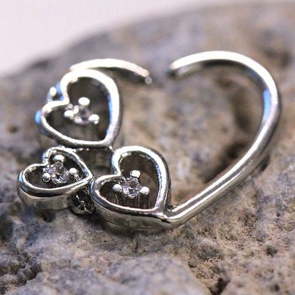 316L Stainless Steel Love in the Air Heart Cartilage Earring