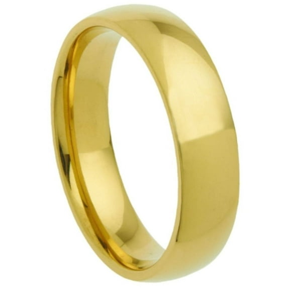 316L Stainless Steel Men's / Women's Gold Plated Classic Traditional Wedding Ring 3mm Size 5