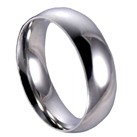 316L Stainless Steel Men's / Women's Mirror Polished Classic Traditional Wedding Ring 6mm Size 6