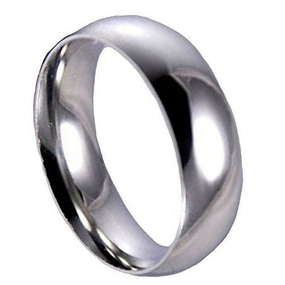 316L Stainless Steel Men's / Women's Mirror Polished Classic Traditional Wedding Ring 6mm Size 7