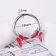 316L Stainless Steel Micro Pave Cubic Zirconia Hoop Nose Rings Butterfly Pin: 1.2mm Inner Diameter: 10mm