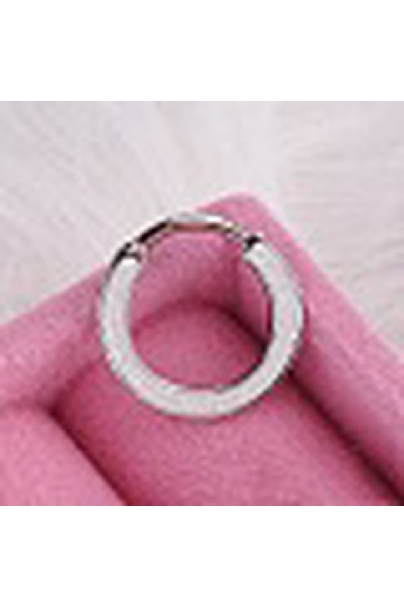 316L Stainless Steel Micro Pave Cubic Zirconia Hoop Nose Rings Ring