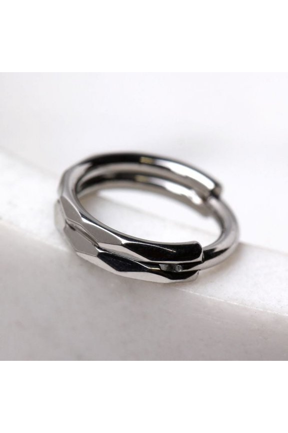 316L Stainless Steel Multi Faceted Prism Cut Seamless Clicker Ring