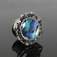 thumbnail image 1 of 316L Stainless Steel Ornate Plug with Natural Abalone Inlay, 1 of 2