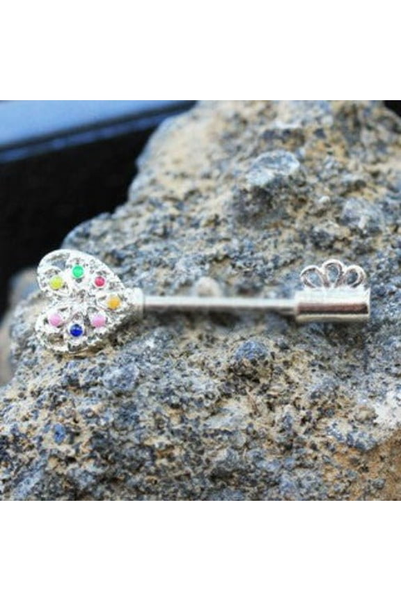 316L Stainless Steel Rainbow Key Nipple Bar